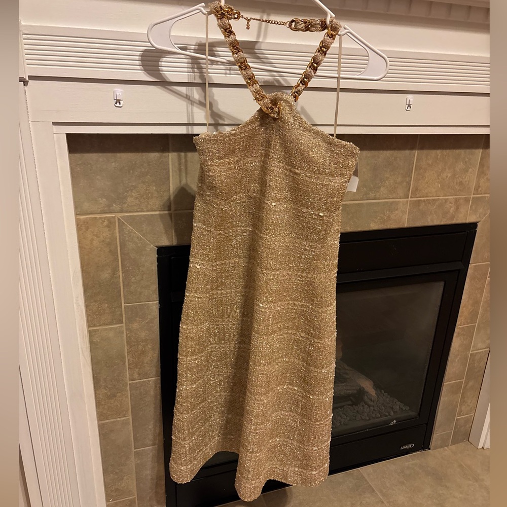 ST. JOHN GOLD SHORT DRESSES
